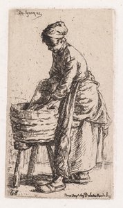 Washerwoman洗衣机，1850年。 作者 查尔斯·埃米尔·雅克