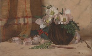 静物与玫瑰，约1885-87年。