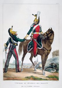 皇家卫队龙骑兵团的制服，法国，1823年。