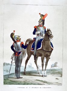法国沙瑟尔第一军团的制服，1823年。 作者 Charles Etienne Pierre Motte