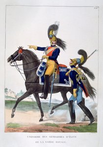 法国皇家卫队精锐宪兵制服，1823年。