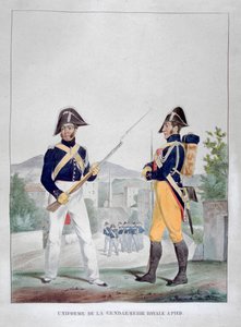 法国皇家脚宪兵制服，1823年。
