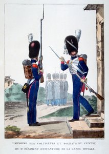 法国皇家卫队第二步兵的制服，1823年。
