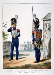 法国皇家卫队的手榴弹兵制服，1823年。