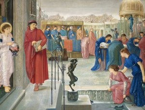 拉斐尔前派绘画：圣狄奥菲勒斯和天使。 圣多萝西 (Sainte Dorothee, Dorothee de Cesaree) 的殉难传说 par Murray, Charles Fairfax (1849-1919)