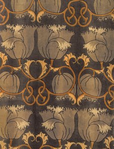 罂粟花，由GP＆J Baker制造，c.1888（印花平绒）（细节） 作者 查尔斯·弗朗西斯·安妮斯利·沃西