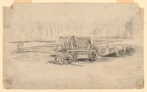 绘图，农用马车，约 1850 年 作者 查尔斯·弗朗索瓦·杜比尼