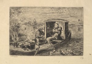 吞噬一餐，1861年。 作者 查尔斯·弗朗索瓦·杜比尼