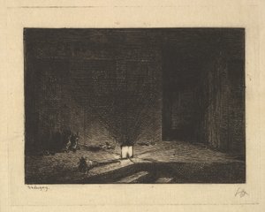 旅馆内部，1861-62年。 作者 查尔斯·弗朗索瓦·杜比尼