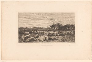 有羊群的风景
Parc à moutons, le matin（物上标题） 作者 查尔斯·弗朗索瓦·杜比尼