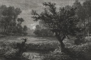 1845年，安迪莉山谷（Andilly Valley）的月出（Moonrise）。 作者 查尔斯·弗朗索瓦·杜比尼