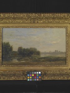 On The Oise (oil on wood) 作者 查尔斯·弗朗索瓦·杜比尼