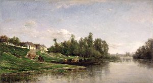 河景，1859年 作者 查尔斯·弗朗索瓦·杜比尼