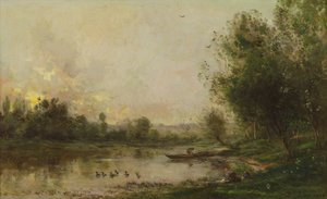 瓦兹银行，1873年 作者 查尔斯·弗朗索瓦·杜比尼