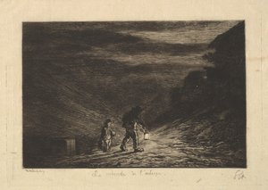 《寻找旅馆》，1861年。 作者 查尔斯·弗朗索瓦·杜比尼