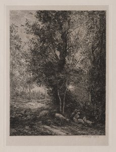 牧羊人和牧羊女，1874年。 作者 查尔斯·弗朗索瓦·杜比尼