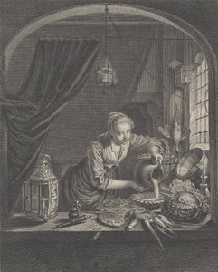 挤奶女工，仿照G.Dou在Poullain先生办公室的画作，17世纪中期。 作者 查尔斯·弗朗索瓦·阿德里安·麦克雷特