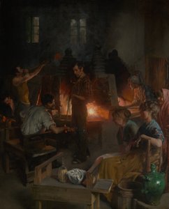 穆拉诺玻璃吹瓶机，1886年。