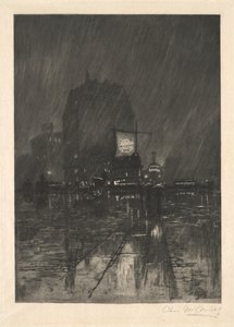 一个雨夜，麦迪逊广场，1890年。