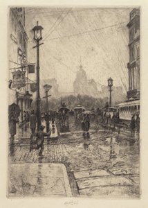 雨天，百老汇，可能是1890年。