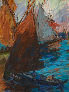 夏日帆船（深色纸张上的粉彩画） 作者 查尔斯·弗罗穆斯