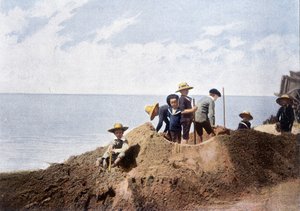 短暂的防御工事。吉洛雕刻，约 1900 年。