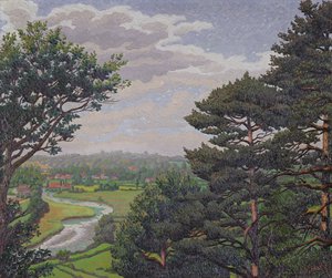 索尔兹伯里附近的埃文河（布面油画） 作者 查尔斯·金纳