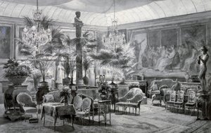马蒂尔德公主的冬季花园，水粉和水墨画，由查尔斯-吉罗（1819-1892）绘制。 作者 查尔斯·吉罗