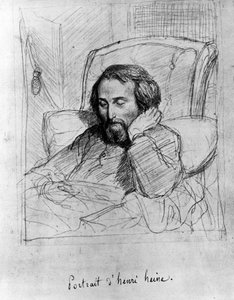 海因里希·海涅（Heinrich Heine，1797-1856），德国作家。 查尔斯·格莱尔 (Charles Gleyre) 的绘画。 作者 查尔斯·格莱尔