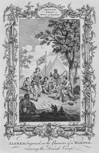 阿尔弗雷德（Alfred），以“竖琴师的性格”伪装，观看1773年的丹麦营。 作者 查尔斯·格里尼翁