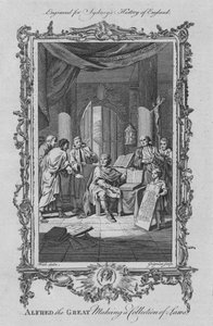 阿尔弗雷德大帝（Alfred the Great）收集法律，1773年。 作者 查尔斯·格里尼翁