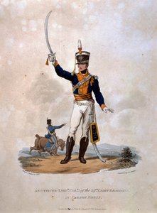 根据最新规定1812&39;，“大英帝国陆军服装”中的第14轻龙骑兵队官员，由JC Stadler雕刻，由Colnaghi und Co.出版。 作者 查尔斯·汉密尔顿·史密斯