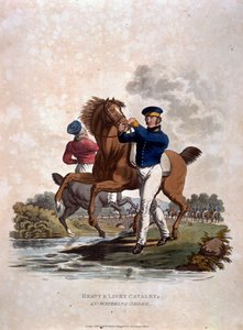 根据最新法规1812&39;，“大英帝国军队的服装”中的重型和轻型骑兵，由JC Stadler雕刻，由Colnaghi und Co.出版1812-15（col 作者 查尔斯·汉密尔顿·史密斯