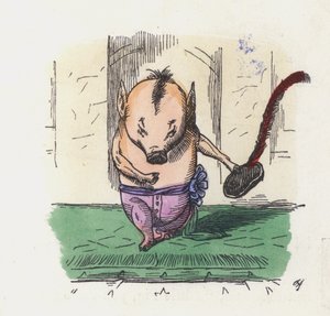 小猪假发》（彩色雕刻）。 作者 查尔斯·亨利（后）贝内特