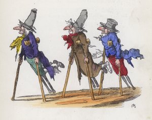 Three disabled beggars (coloured engraving) 作者 查尔斯·亨利（后）贝内特