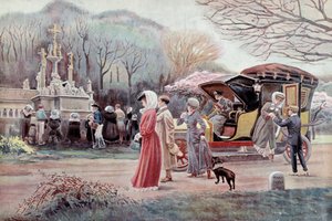 Pelerinage in Breton Calvary - Charles Henri Terre (1864 - 1926) 20 世纪初的版画。 巴黎，装饰艺术