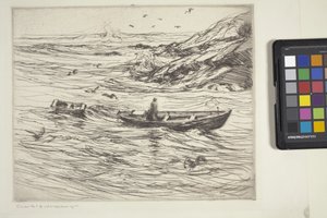 跑进去（蚀刻版画和干点版画） 作者 查尔斯·赫伯特·伍德伯里