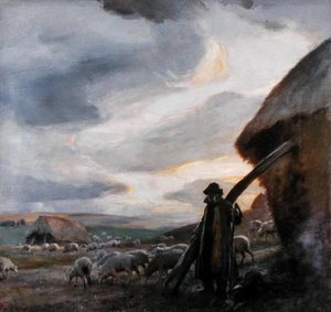 傍晚时分》，约1905年（布面油画） 作者 查尔斯·霍奇·麦基