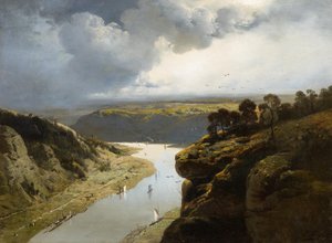 德语：Blick in das Tal der Rhone 罗纳河谷的景色