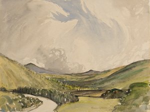 暴风雨的早晨，格雷斯托克，坎布里亚（纸上的wc） 作者 查尔斯·约翰·霍姆斯