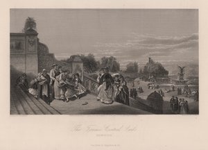 The Terrace, Central Park, New York City, New York, USA (engraving) 作者 查尔斯·罗森伯格