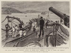 海军演习，在Torquay附近的C舰队的HMS Benbow船上举行 作者 查尔斯·J·斯坦尼兰