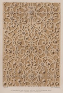 画廊天花板的一部分，Charlton House, Wilts，天花板宽 17 英尺，长约 115 英尺（彩色石版画） 作者 查尔斯·詹姆斯·理查森