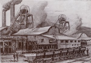 威尔士煤矿（石版画） 作者 查尔斯·约翰·德（后）拉西