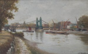 哈默史密斯桥 - 现在的一个 - 后1887年 - 从萨里海岸看 作者 查尔斯·约翰·德·莱西