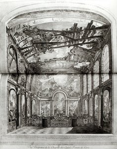 巴黎Hospice des Enfants Trouves教堂的装饰，由Etienne Fessard（1714-77）雕刻c.1750 作者 查尔斯·约瑟夫·纳托尔