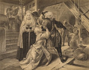 爱丽丝·莱尔（Alice Lisle）因躲避塞奇穆尔战役中的逃犯而被捕，1685年，1886年 作者 查尔斯·劳里