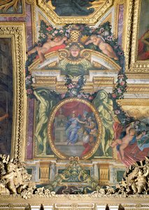 1674年皇家荣军院酒店的基础，Galerie des Glaces的天花板画 作者 查尔斯·勒布朗