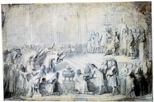 国王面前的暹罗大使，1686年 作者 查尔斯·勒布朗