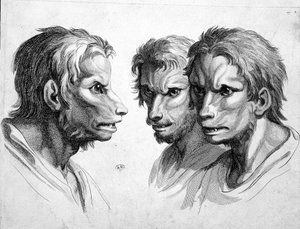 Three faces of werewolf (werewolf) - by Le brun 作者 查尔斯·勒布朗
